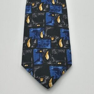 Vintage Ferrell Reed Italian 100% Silk Necktie‎ Abstract Geometric Pattern USA